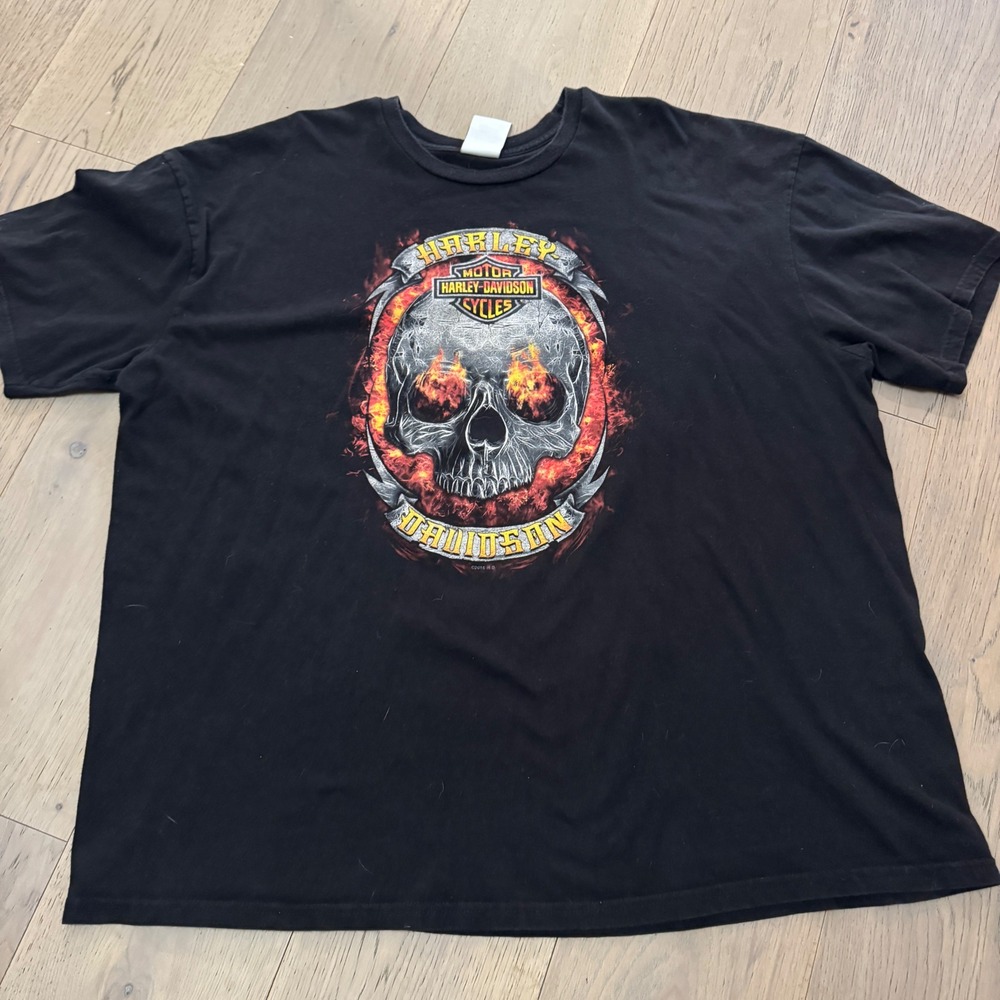 Harley Davidson Skull T Shirt Mens 4XL‎ Black Diamond Marion IL